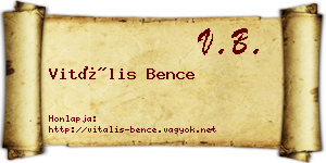 Vitális Bence névjegykártya