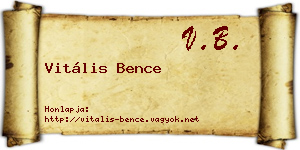 Vitális Bence névjegykártya