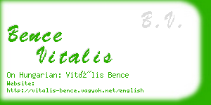 bence vitalis business card